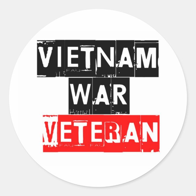 Sticker Rond vétéran de la guerre du vietnam (Devant)