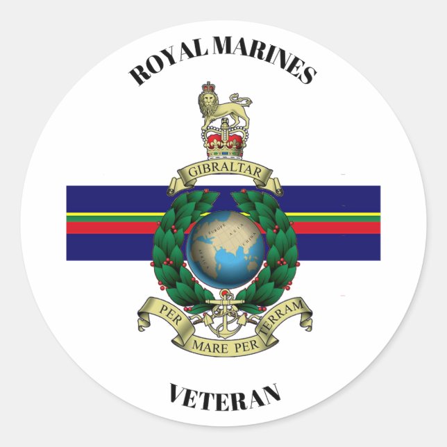 Sticker Rond Vétéran des Royal Marines (Devant)