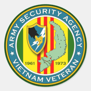Sticker Rond Vétéran du Vietnam d'agence de sécurité d'arm