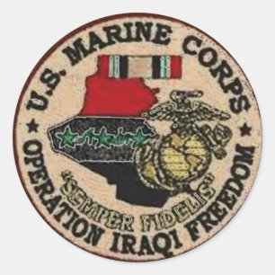 STICKER ROND VÉTÉRAN D'USMC IRAK