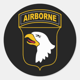 Sticker Rond Vétéran militaire de la 101e division aéroportée