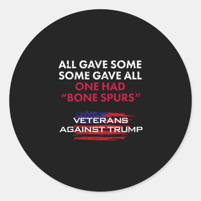 Sticker Rond Veterans Anti-trump Draft Dodger Bone Spurs For Ve (Devant)