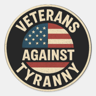 Sticker Rond Vétérans contre la tyrannie – Badge patriotique US