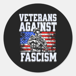 Sticker Rond Vétérans contre le fascisme soldat de l'armée patr