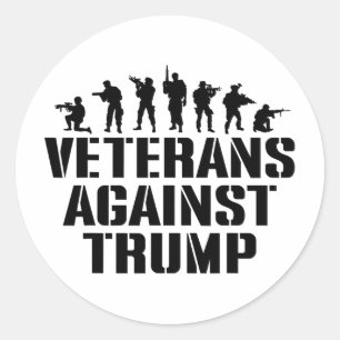 Sticker Rond Vétérans contre Trump Anti-trump Vétérans contre