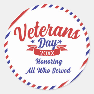 Sticker Rond Veterans Day Thank You