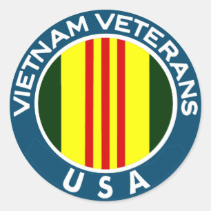 Sticker Rond Vétérans du Vietnam des Etats-Unis