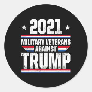 Sticker Rond Vétérans militaires contre Trump violent l'électio