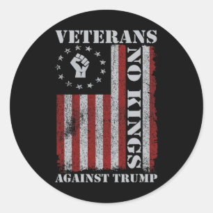 Sticker Rond Vétérans Militaires Protestent Drapeau États-Unis