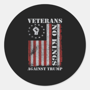 Sticker Rond Vétérans Militaires Protestent Drapeau Patriotique