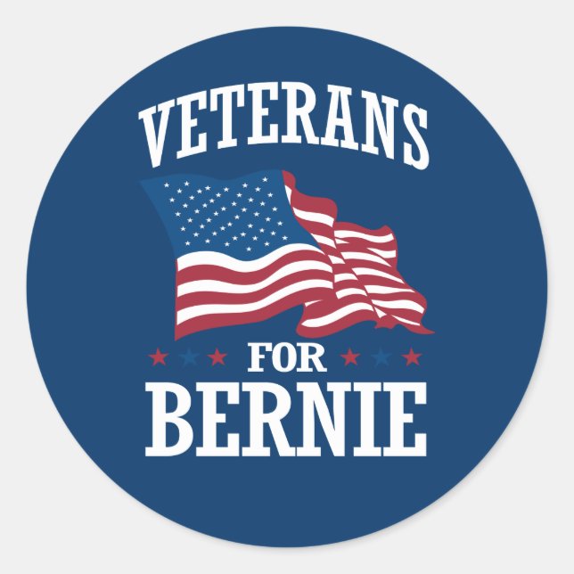 STICKER ROND VÉTÉRANS POUR BERNIE SANDERS (Devant)
