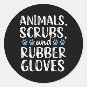 Sticker Rond Vétérinaire Adjoint Vet Tech Animal