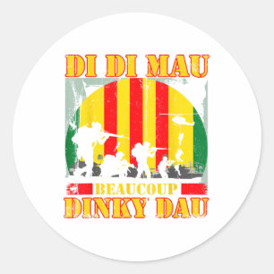Sticker Rond Vétérinaire de la guerre du Vietnam Di Mau Beaucou