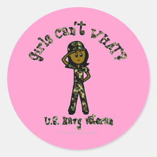 Sticker Rond Vétérinaire de la marine féminine foncée