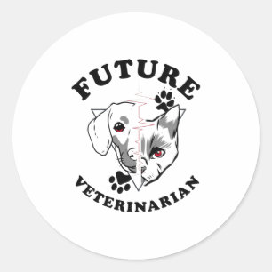 Sticker Rond Vétérinaire futur