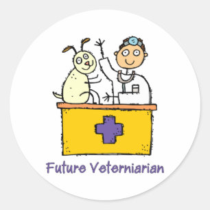 Sticker Rond Vétérinaire futur - Garçon