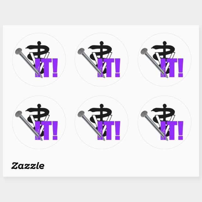 Sticker Rond Vétérinaire L'A Nourri ! (Feuille)