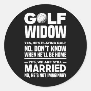Sticker Rond Veuve de Golf Femme de Golfeur Drôle de Golf 