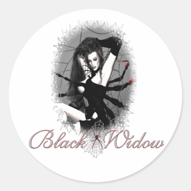 Sticker Rond Veuve noire (Devant)