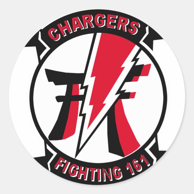 Sticker Rond VF-161 Chargeurs Escadron et F-4 fantôme (Devant)