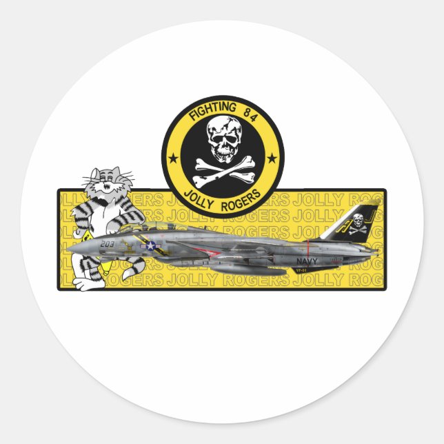 STICKER ROND VF-84 JOLLYS ROGERS F-14 TOMCAT (Devant)