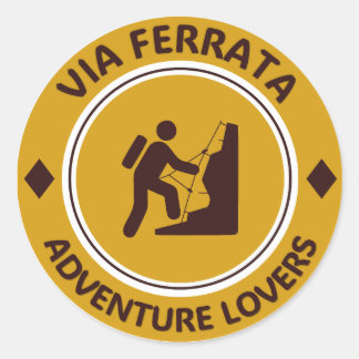 Sticker Rond Via Ferrata Amateurs d'aventure