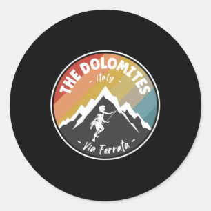 Sticker Rond Via Ferrata Les Dolomites Italie