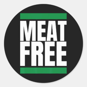 Sticker Rond Viande libre Vegan Bodybuilding Vegan Strand Edge 