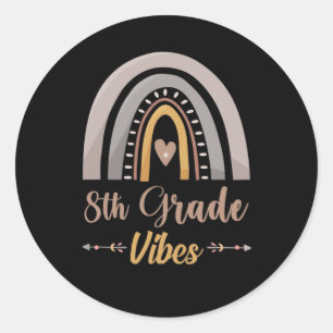Sticker Rond Vibe 8e année rentrée scolaire huitième année