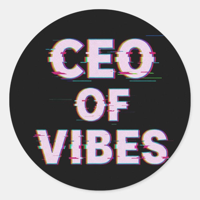Sticker Rond VIBE CEO PROTOCOL - Reality Glitch (Instant Aura U (Devant)