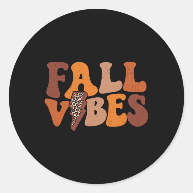 Sticker Rond Vibe d'automne (Devant)