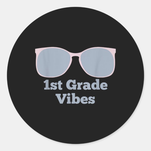 Sticker Rond Vibes de 1re année - Retour à l'école Première ann (Devant)