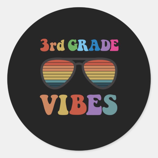 Sticker Rond Vibes de 3e année (Devant)