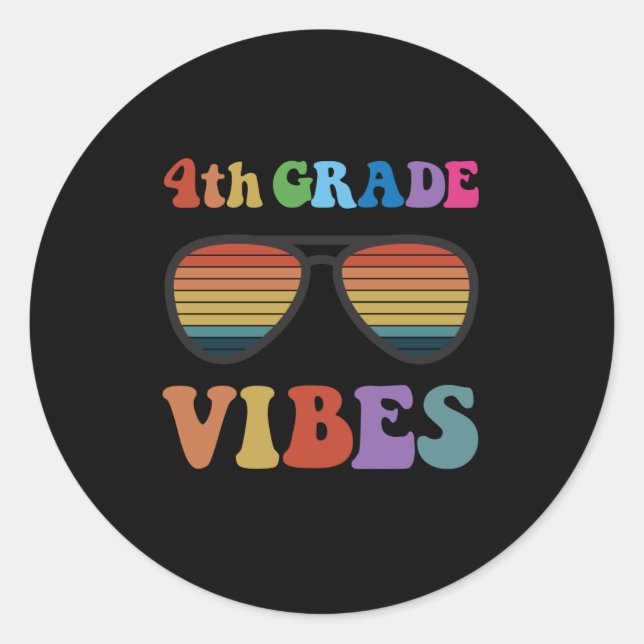 Sticker Rond Vibes de 4e année (Devant)