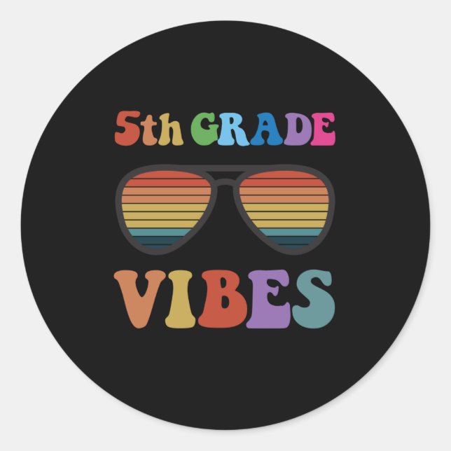 Sticker Rond Vibes de 5e année (Devant)