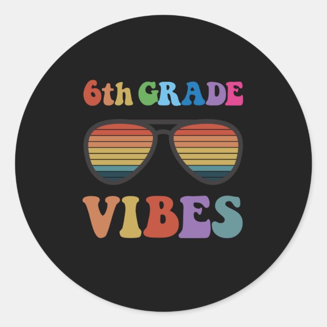 Sticker Rond Vibes de 6e année (Devant)
