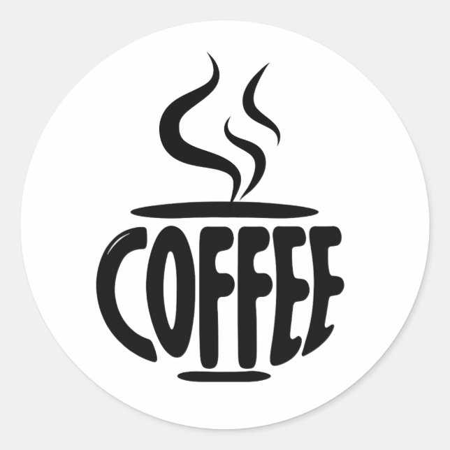 Sticker Rond Vibes de café, La vapeur de l'amoureux de café par (Devant)