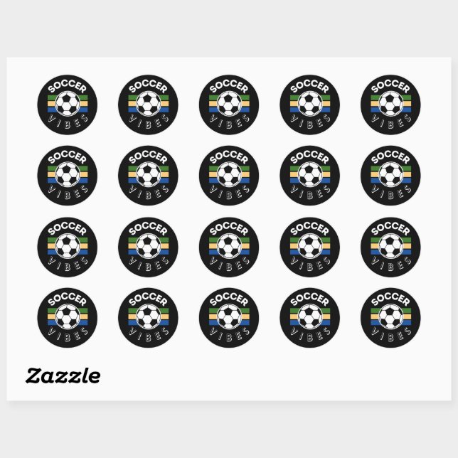 Sticker Rond Vibes de football (Feuille)