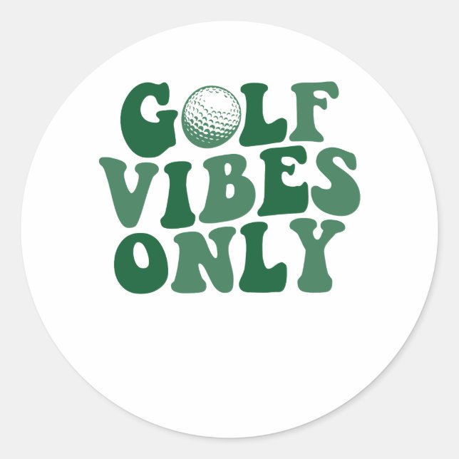 Sticker Rond Vibes De Golf Seulement, Lover De Golf (Devant)