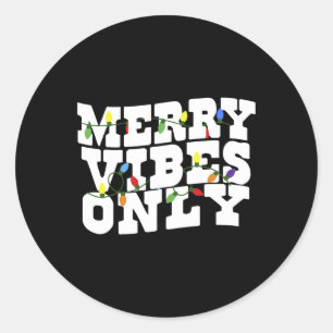 Sticker Rond Vibes de Joyeux seulement Lumière de Noël 1