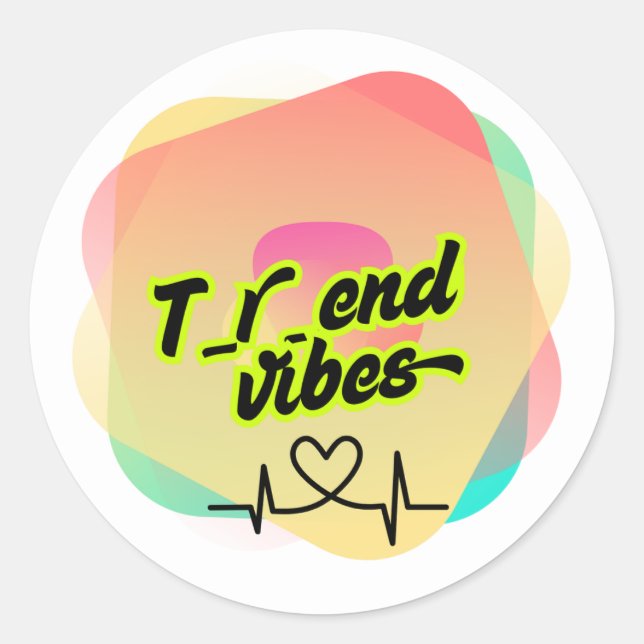 Sticker Rond Vibes de tendance (Devant)