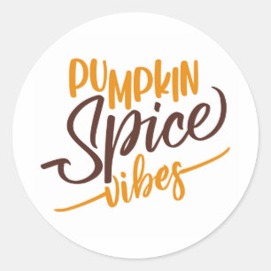 Sticker Rond Vibes d'épices citrouilles