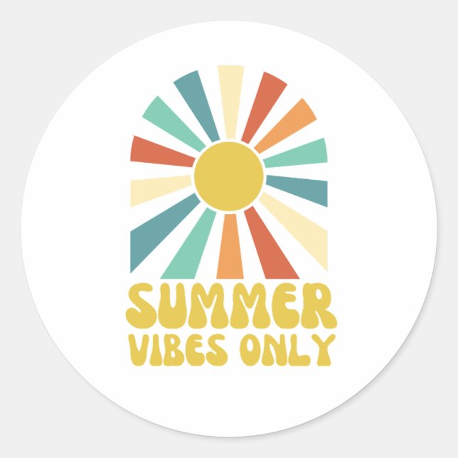 STICKER ROND VIBES D'ÉTÉ SEULEMENT (Devant)