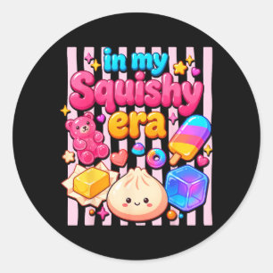 Sticker Rond Vibes Douces Kawaii Boulette Esthétique Arc-en-cie