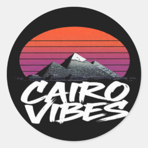Sticker Rond Vibes du Caire Vintage Style de rue égyptien & V