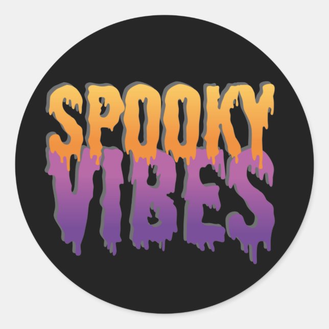 Sticker Rond Vibes éffrayantes (Devant)