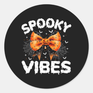 Sticker Rond Vibes Femmes Filles Enfants Cute Citrouille Hallow
