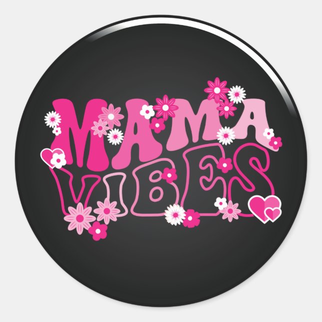 Sticker Rond Vibes Maman  (Devant)