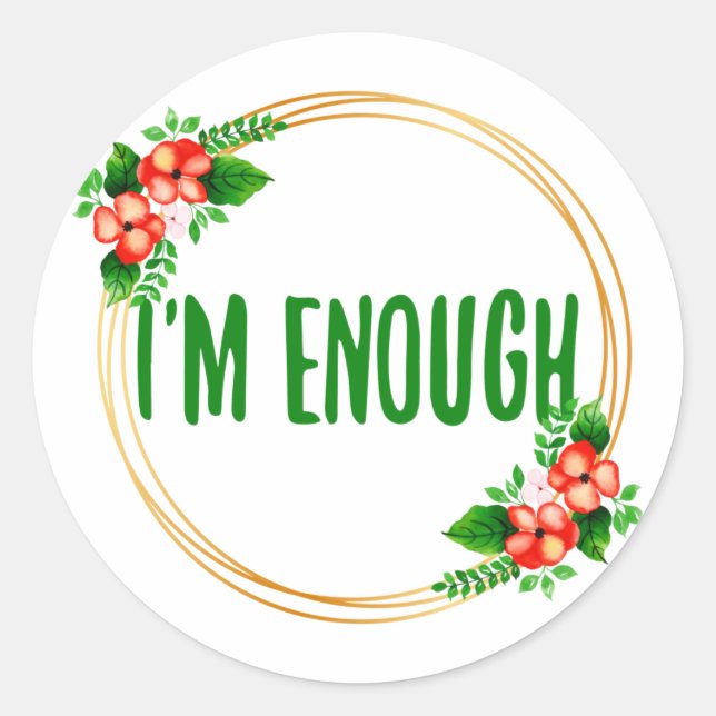 Sticker Rond vibes positives pour l'acceptation de la vie et l' (Devant)