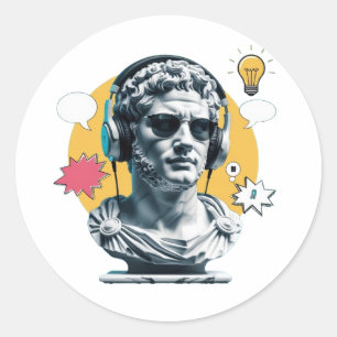 Sticker Rond Vibes Romaines - Poster d'Art Moderne